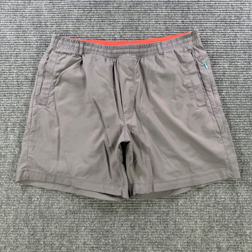 Birddogs Gym Short Men XXL Gray Pink Lined Athletic Training Running 6.5" Inseam